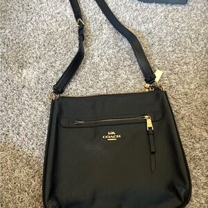 Coach Black Crossbody Bag with Gold Accents
